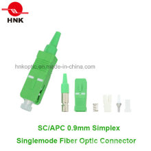 Sc APC 0.9mm Simplex Singlemode Fiber Optic Connector